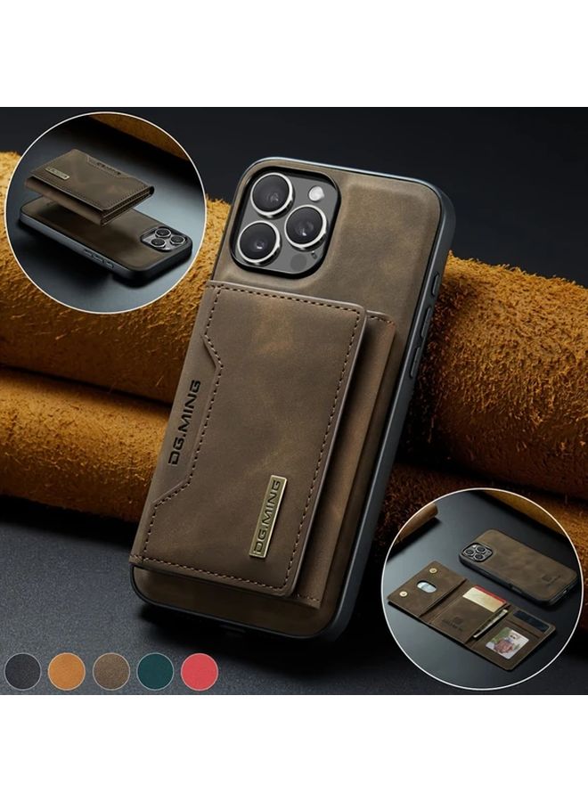 Green Magnetic Detachable Faux Leather Wallet Case For iPhone 16 Pro Max - Image 1